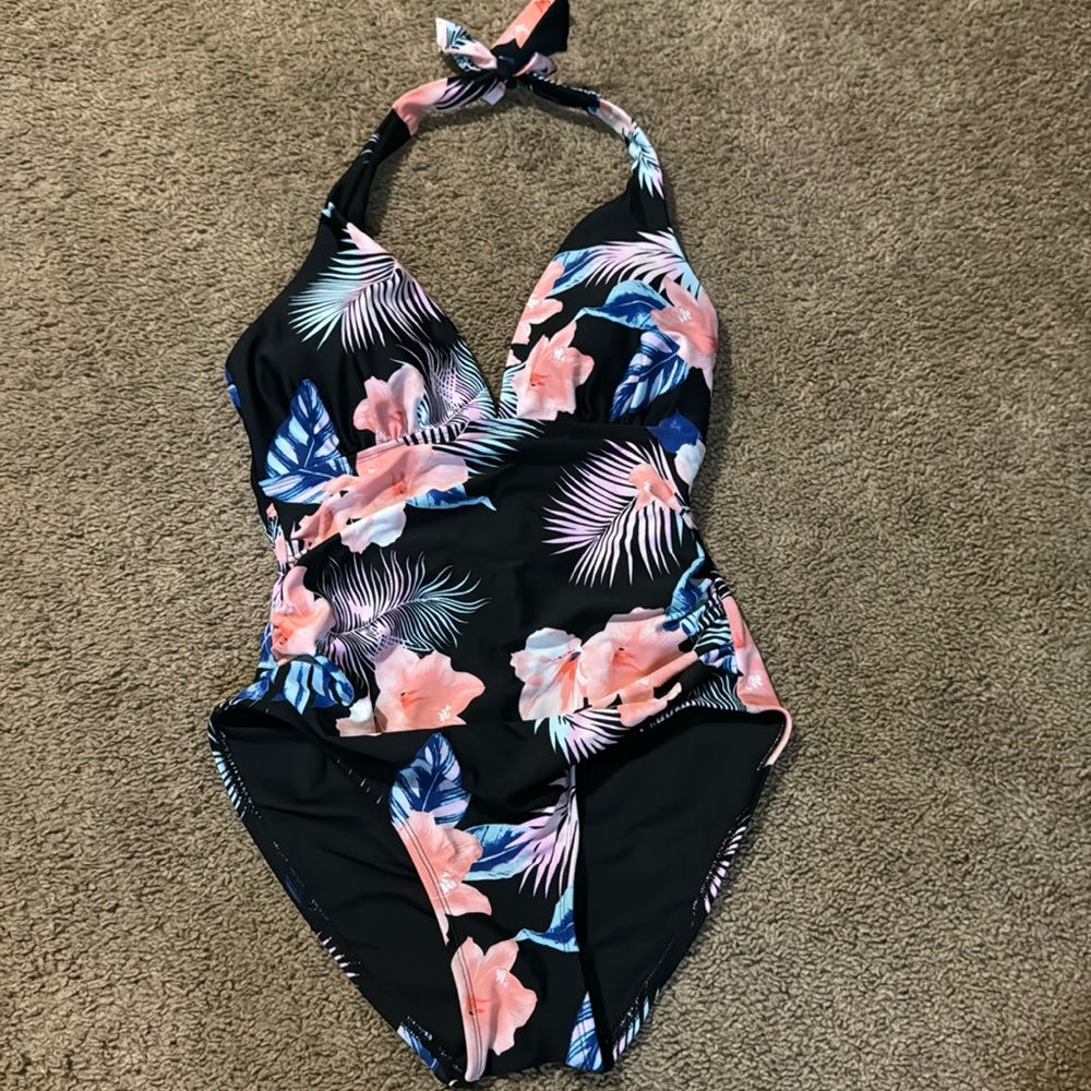 DKNY Floral one piece bathing suit